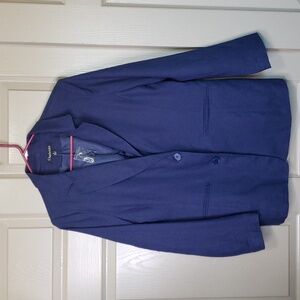 NWT Chadwick's linen blend navy blue button blazer size 6